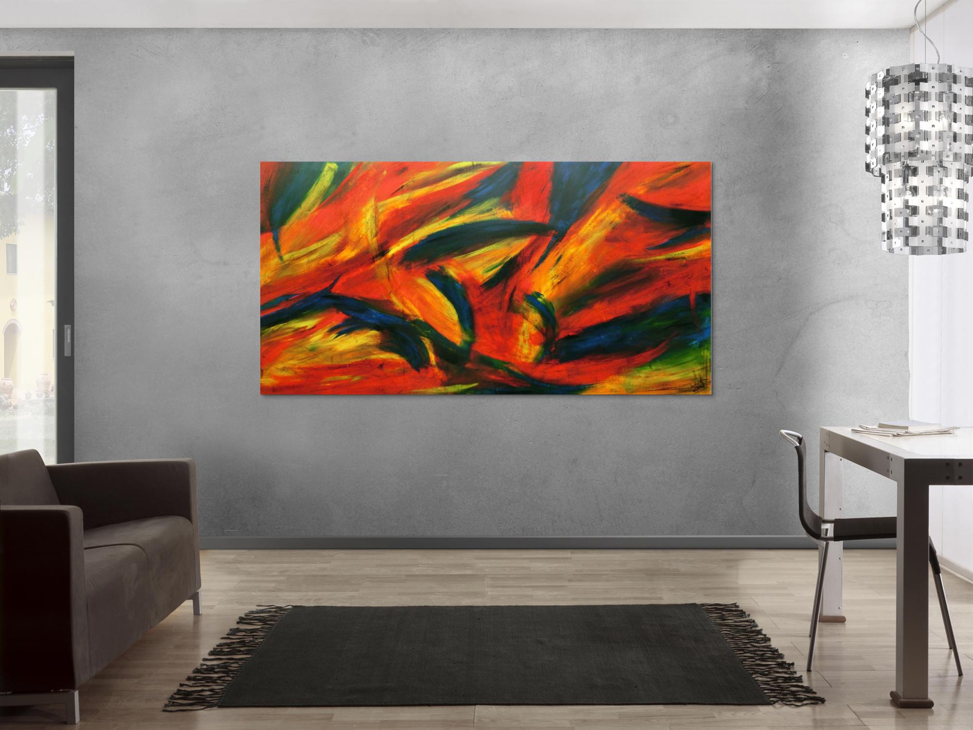 Abstraktes Acrylbild bunt 