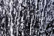 Detailaufnahme Abstraktes Acrylbild modern in schwarz weiß schlicht zeitgenössisch Action Painting