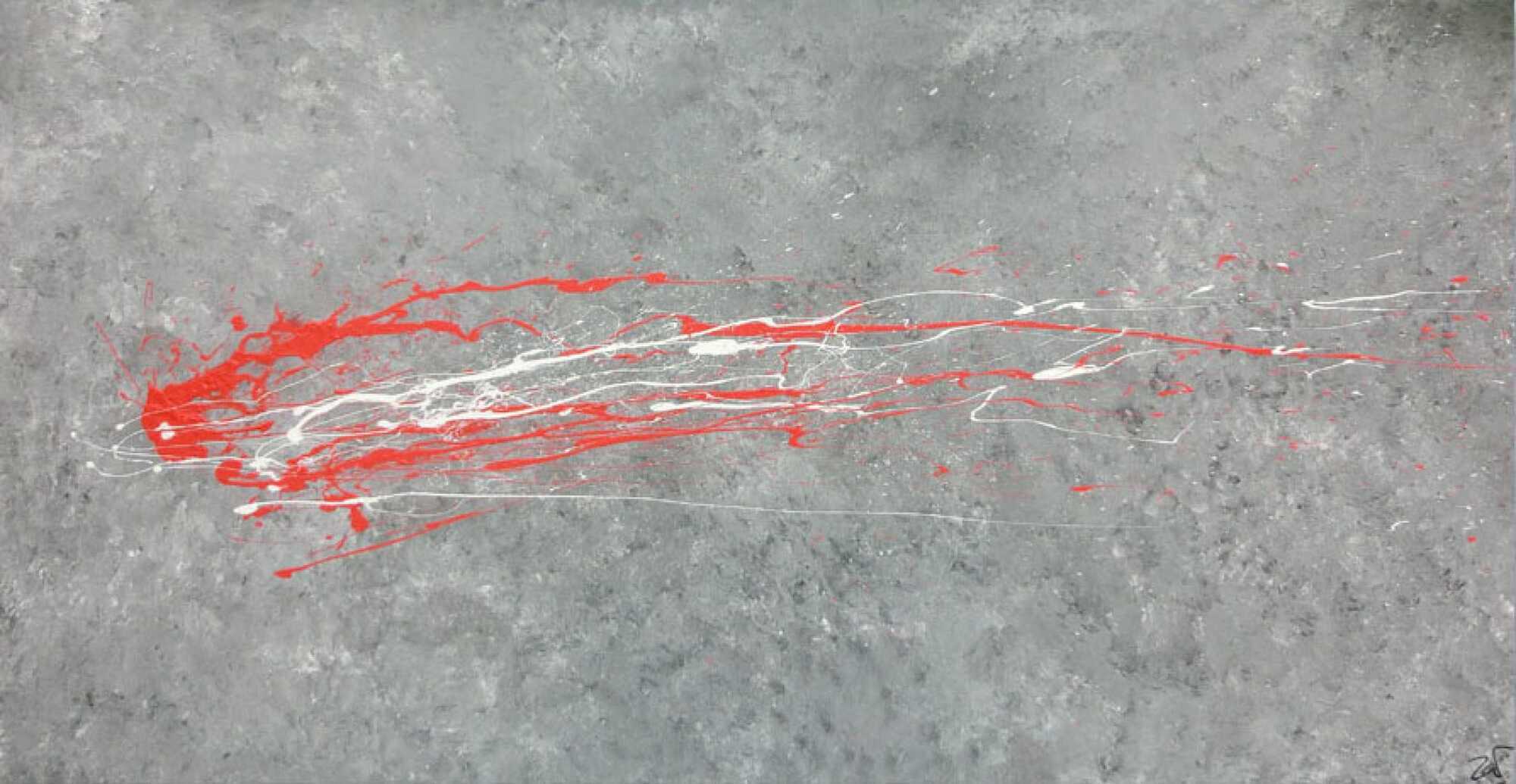 Abstraktes Acrylbild grau modern