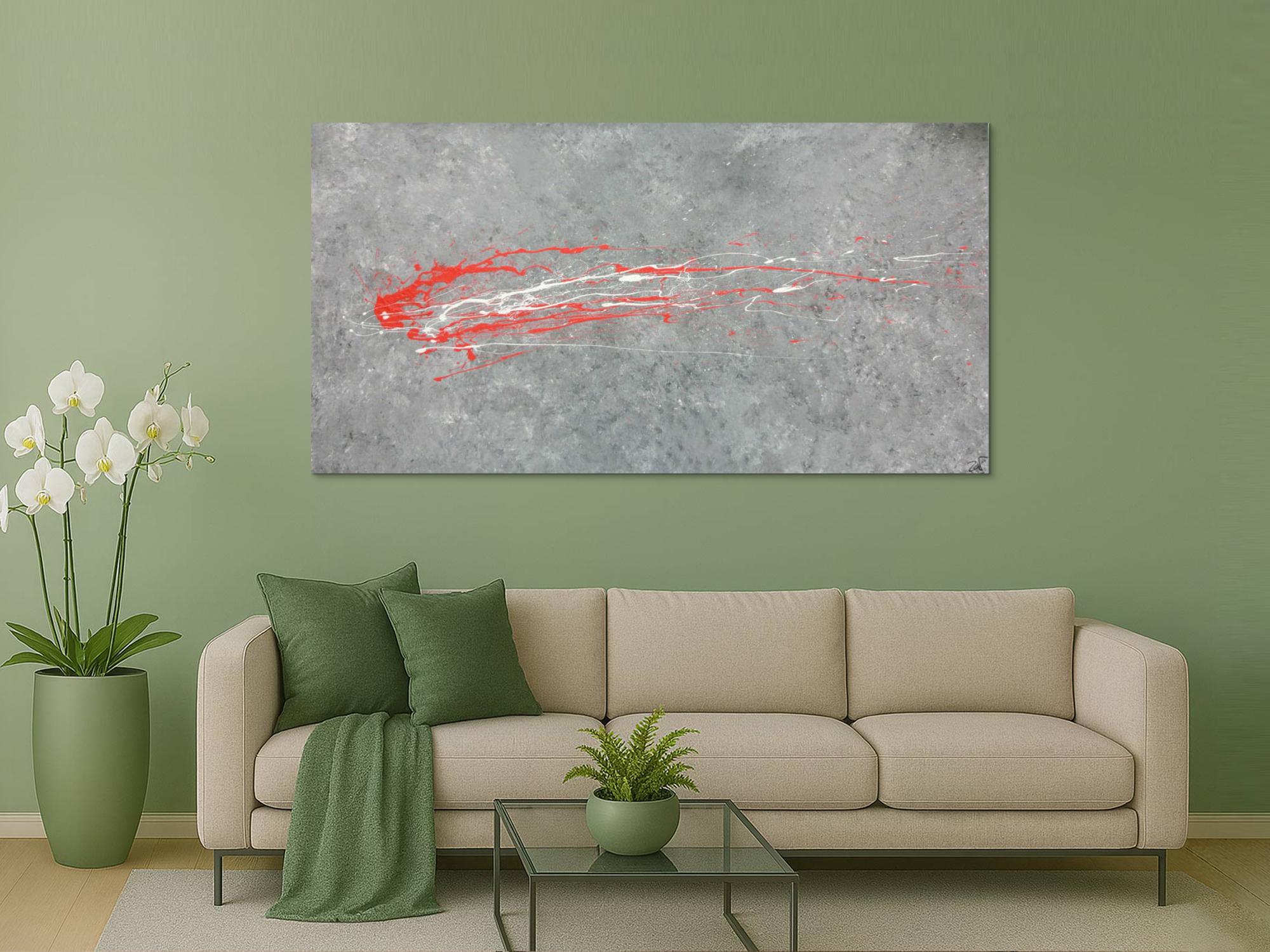 Abstraktes Acrylbild grau modern