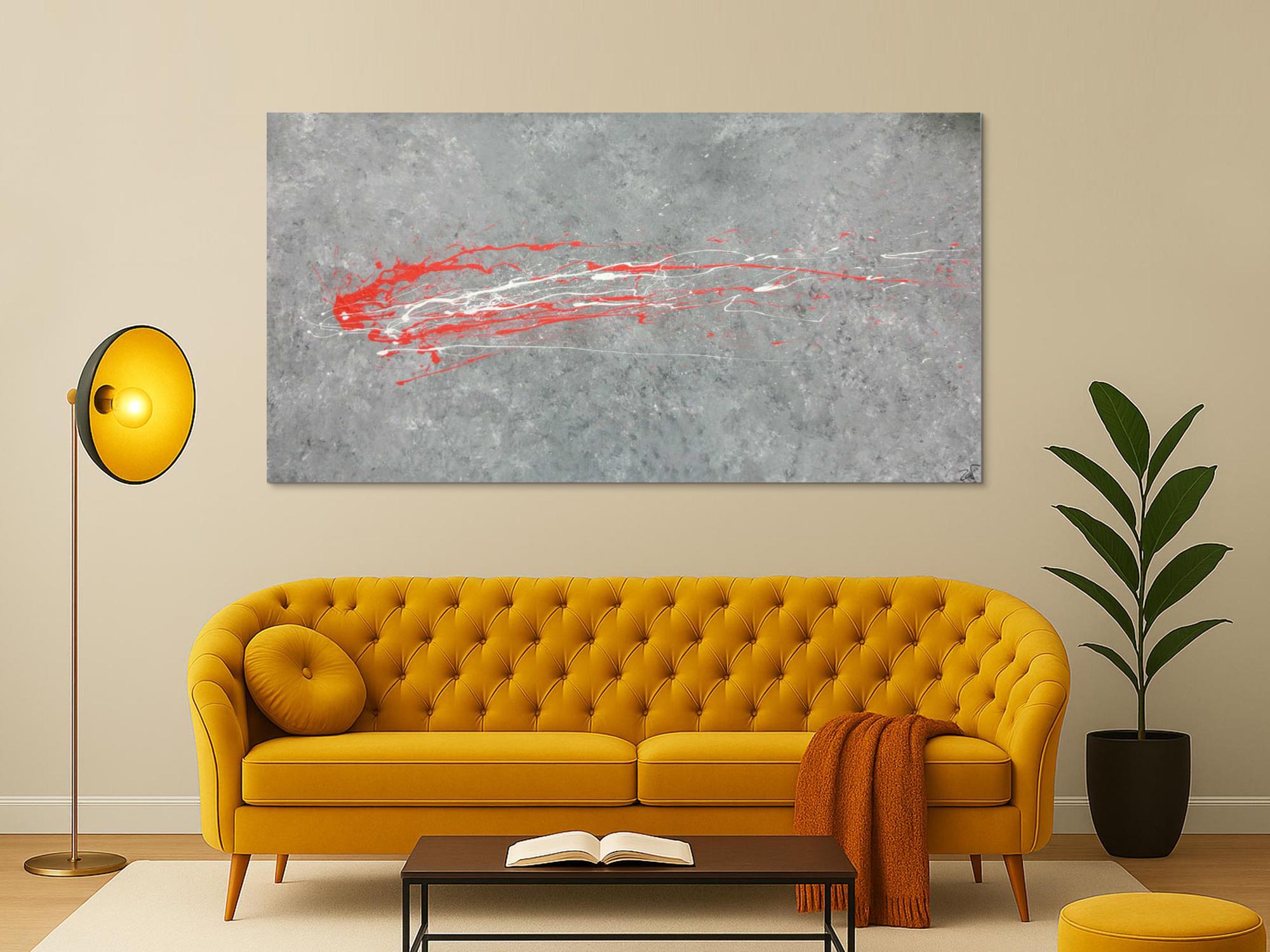 Abstraktes Acrylbild grau modern