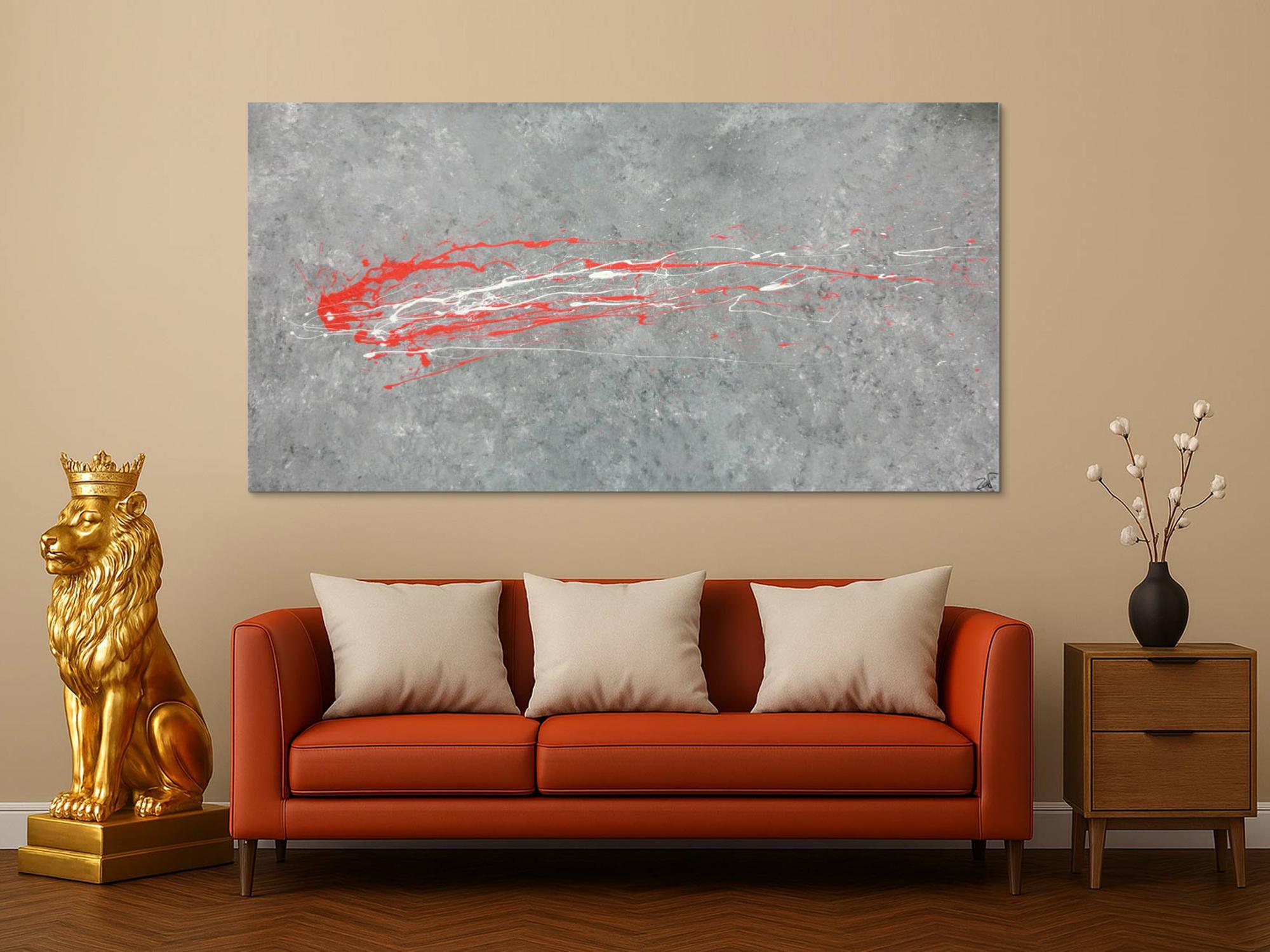 Abstraktes Acrylbild grau modern