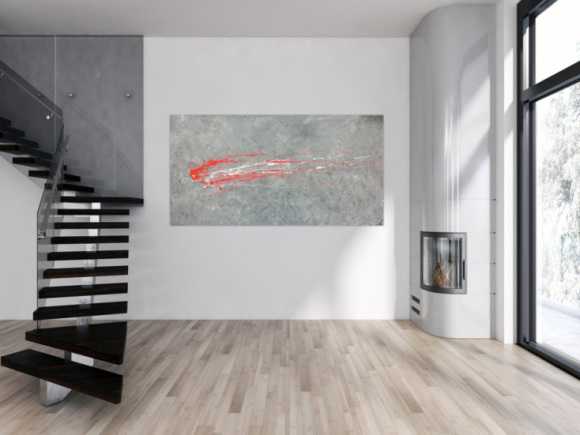 Abstraktes Acrylbild grau modern