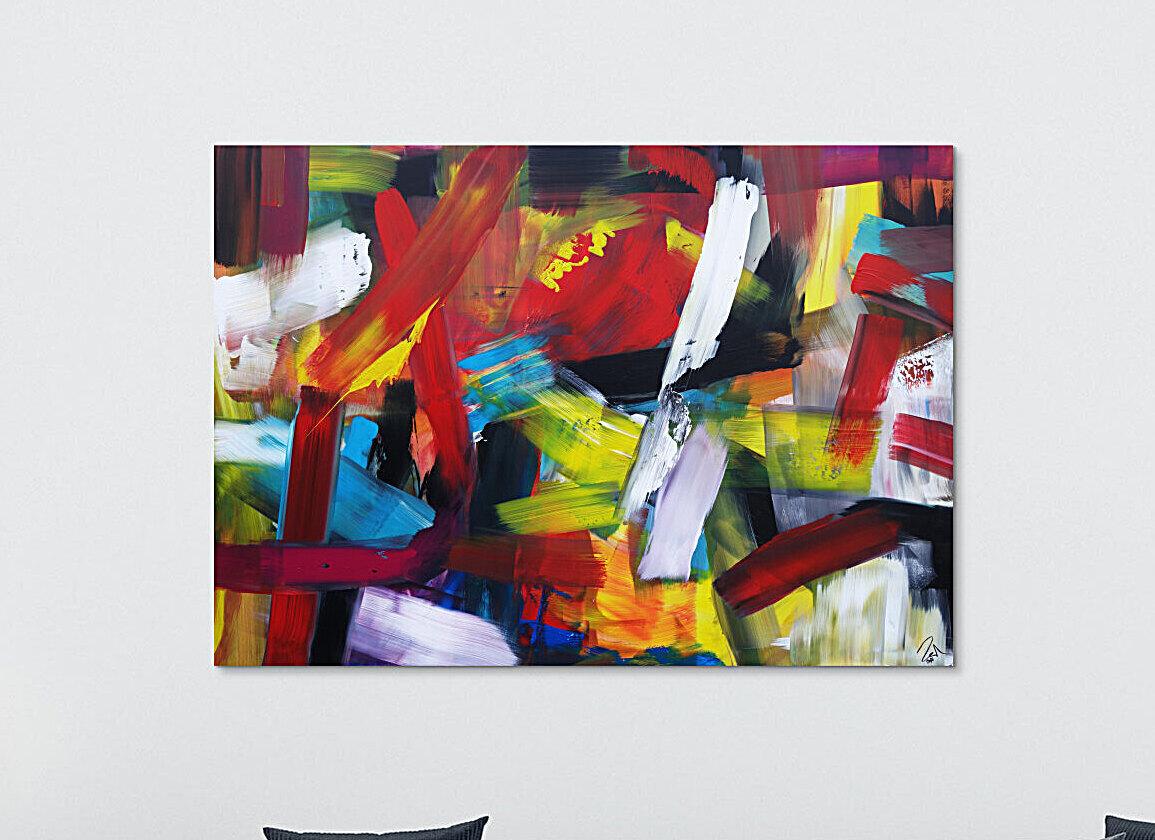 Abstraktes Acrylbild sehr bunt modern Mischtechnik Modern Art sehr bunt viele Farben zeitgenössisch