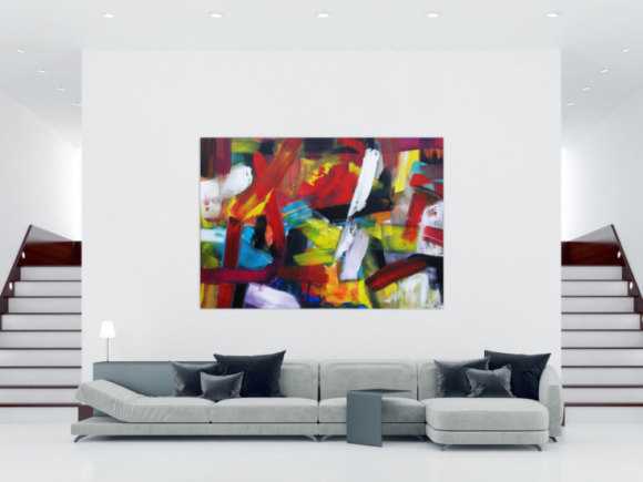 Abstraktes Acrylbild sehr bunt modern Mischtechnik Modern Art sehr bunt viele Farben zeitgenössisch
