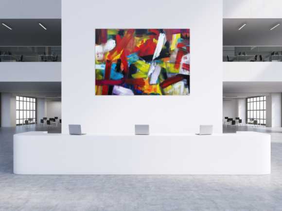 Abstraktes Acrylbild sehr bunt modern Mischtechnik Modern Art sehr bunt viele Farben zeitgenössisch