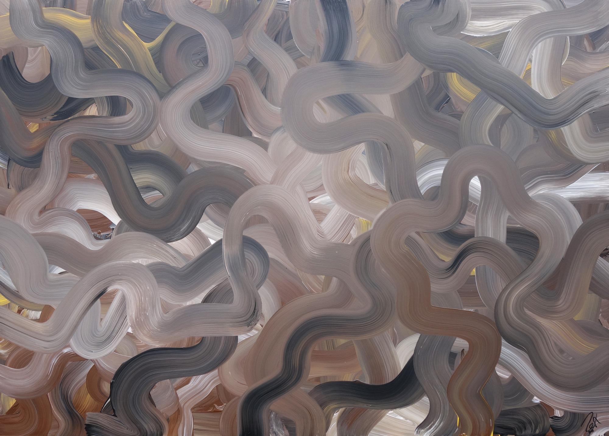 Abstraktes Acrylbild sehr modern braune Farben zeitgenössisch modern handgemalt