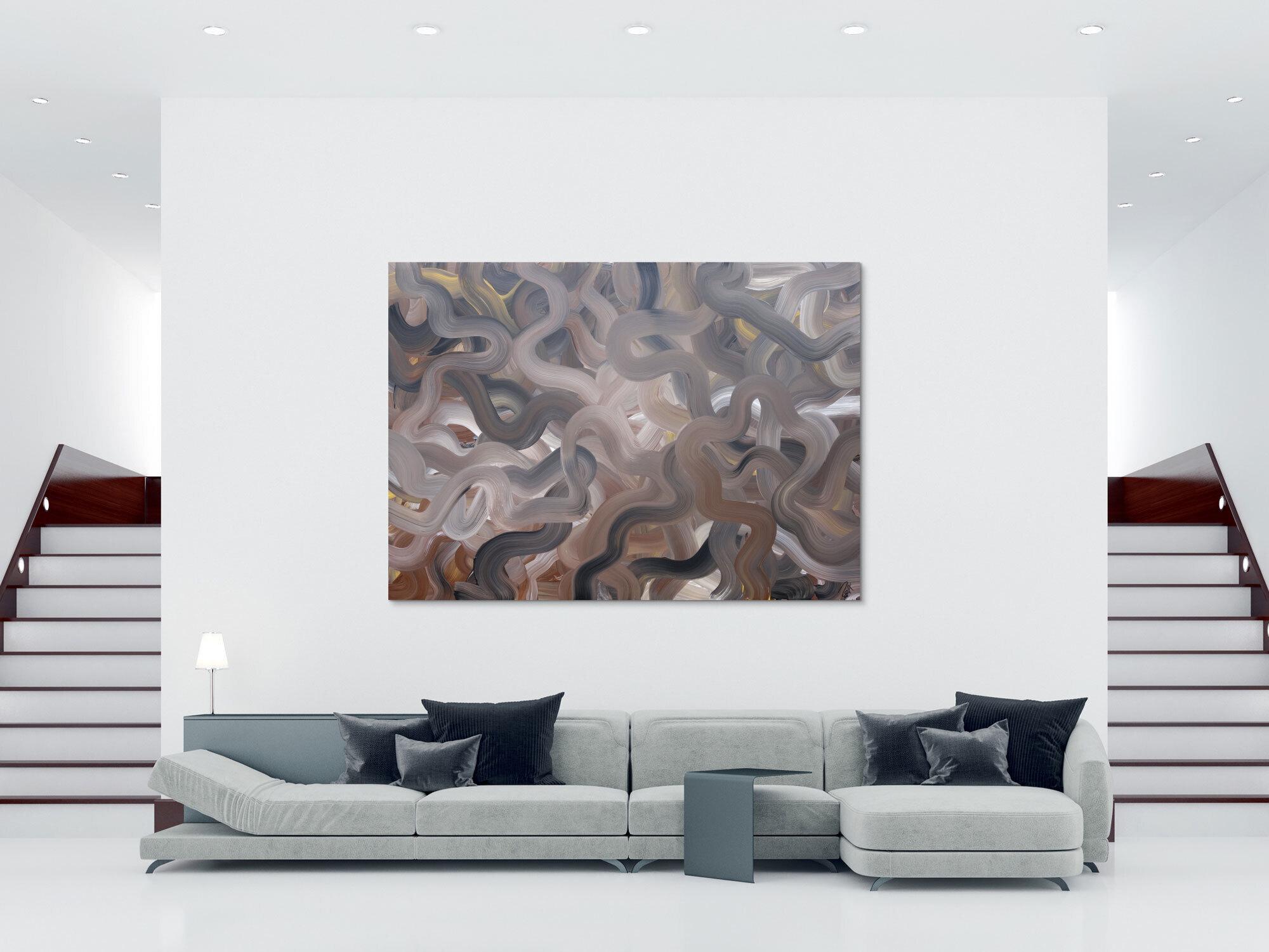 Abstraktes Acrylbild sehr modern braune Farben zeitgenössisch modern handgemalt