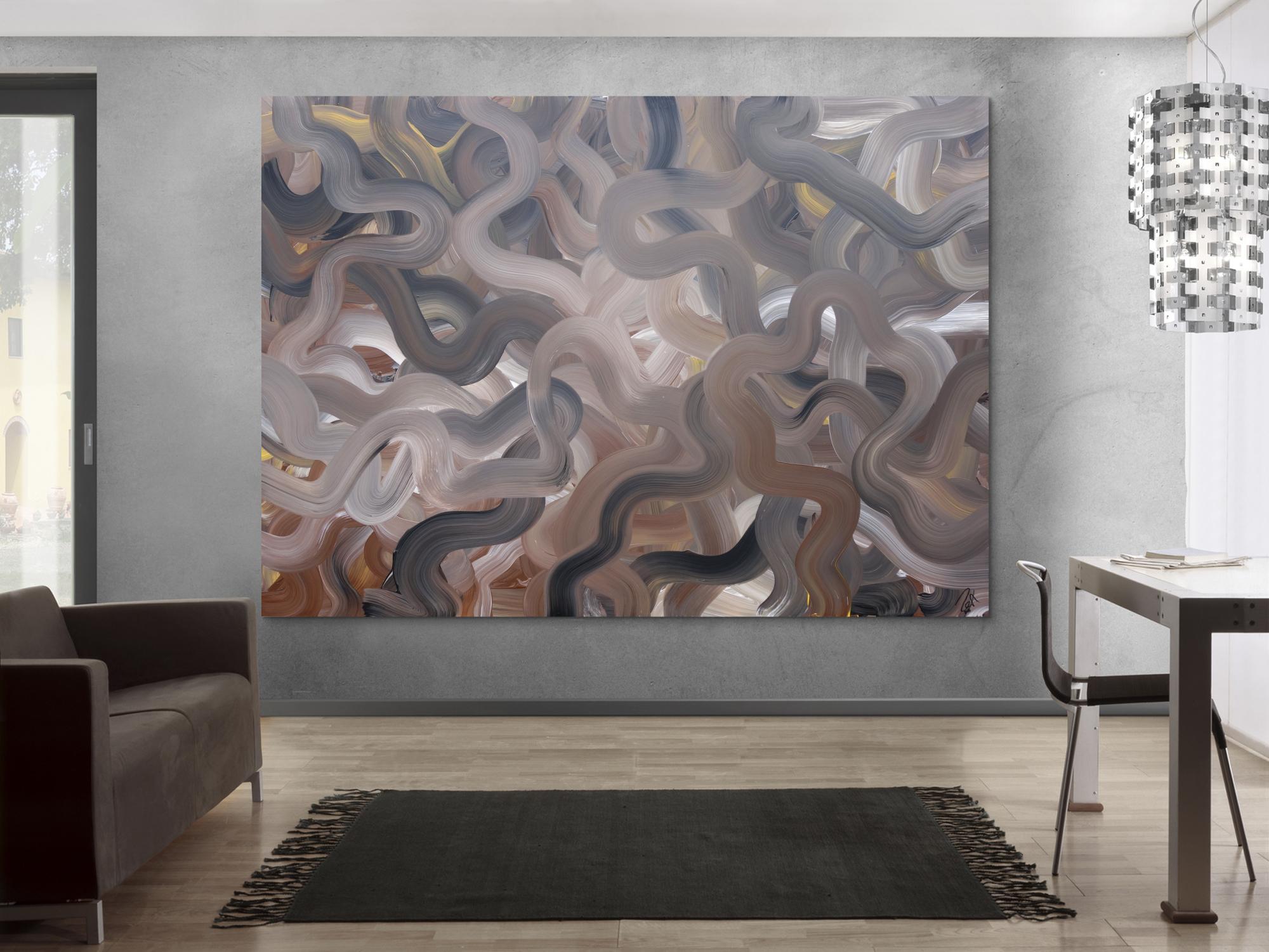 Abstraktes Acrylbild sehr modern braune Farben zeitgenössisch modern handgemalt