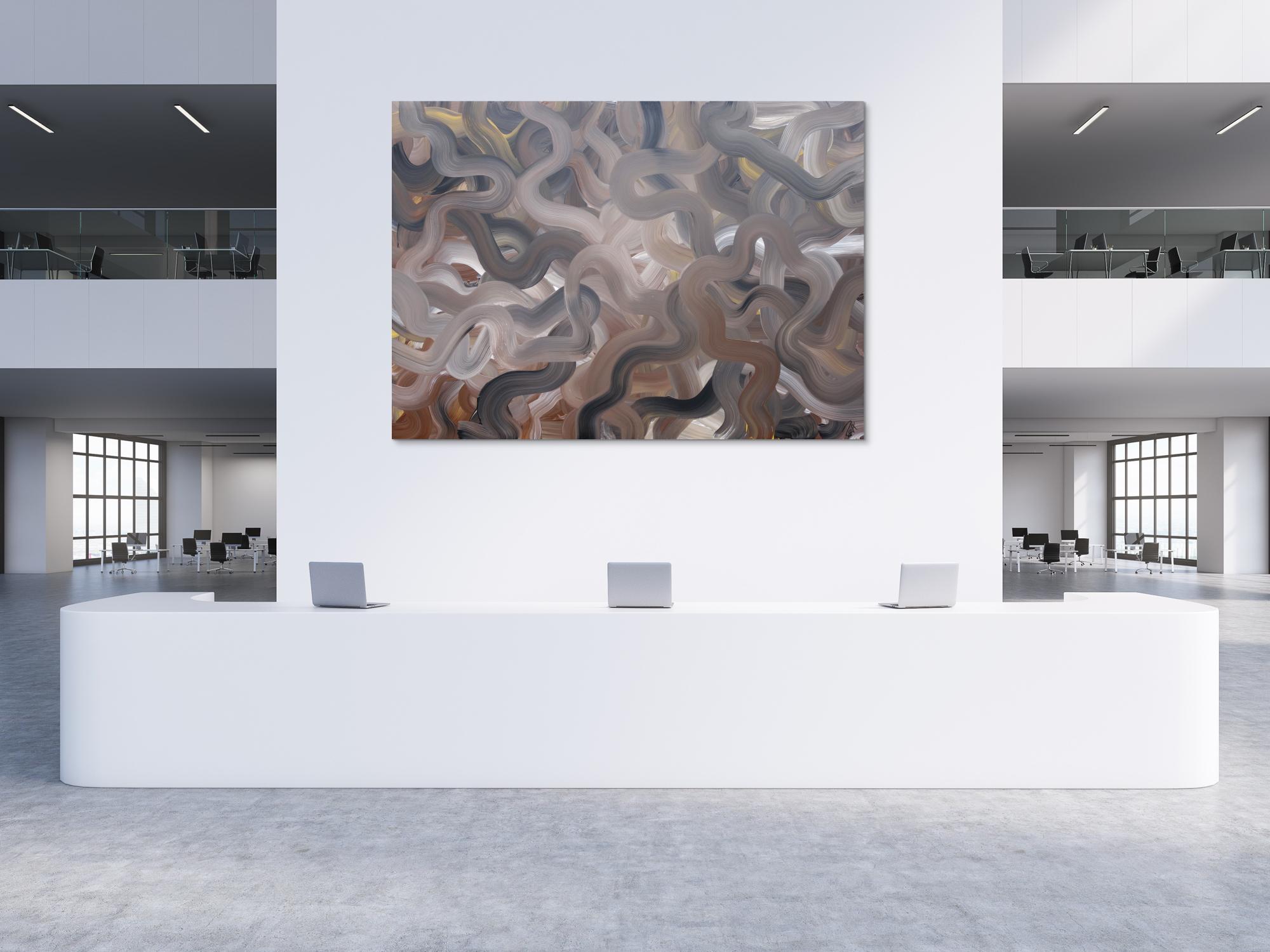 Abstraktes Acrylbild sehr modern braune Farben zeitgenössisch modern handgemalt