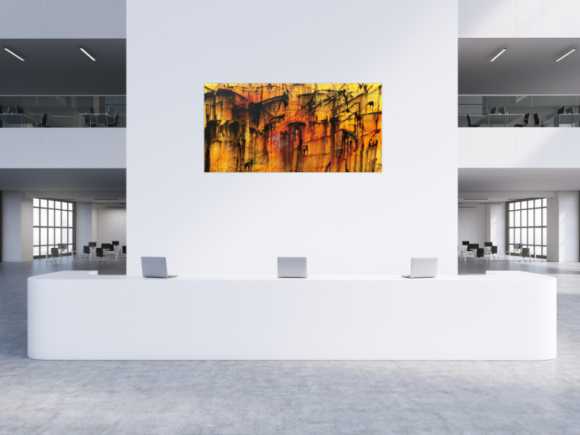 Modernes Acryl Gemälde in orange