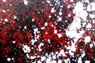 Detailaufnahme Abstraktes Acrylbild Action Painting schwarz rot weiß modern
