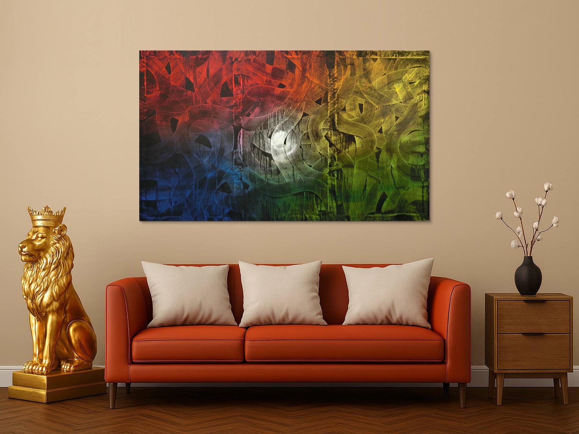 Buntes Gemälde abstrakt aus Acryl