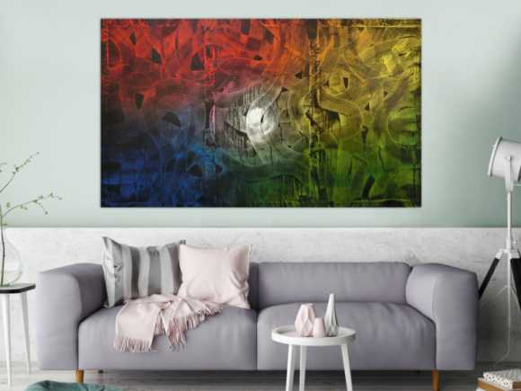 Buntes Gemälde abstrakt aus Acryl