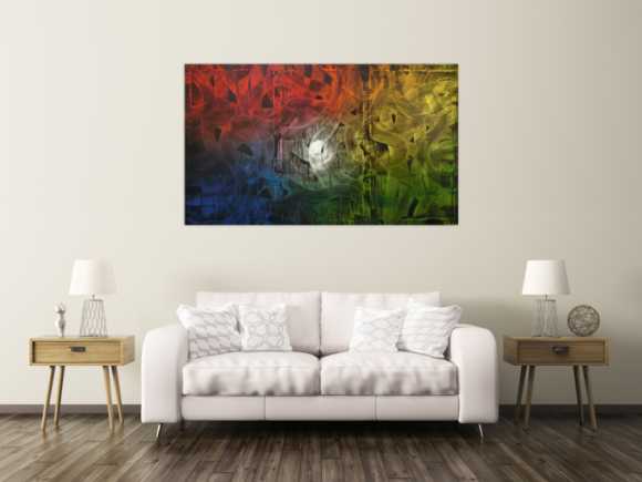 Buntes Gemälde abstrakt aus Acryl