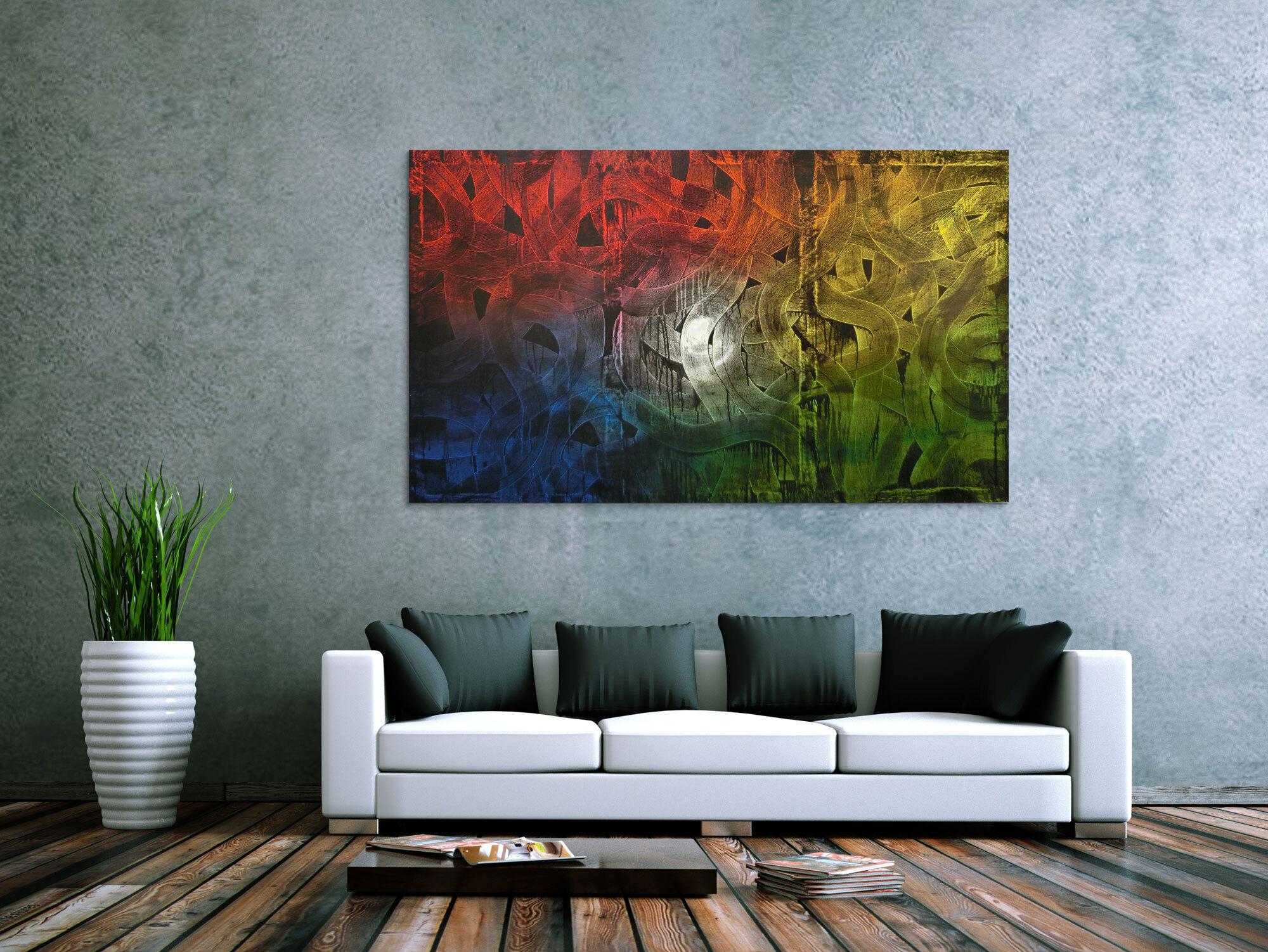 Buntes Gemälde abstrakt aus Acryl