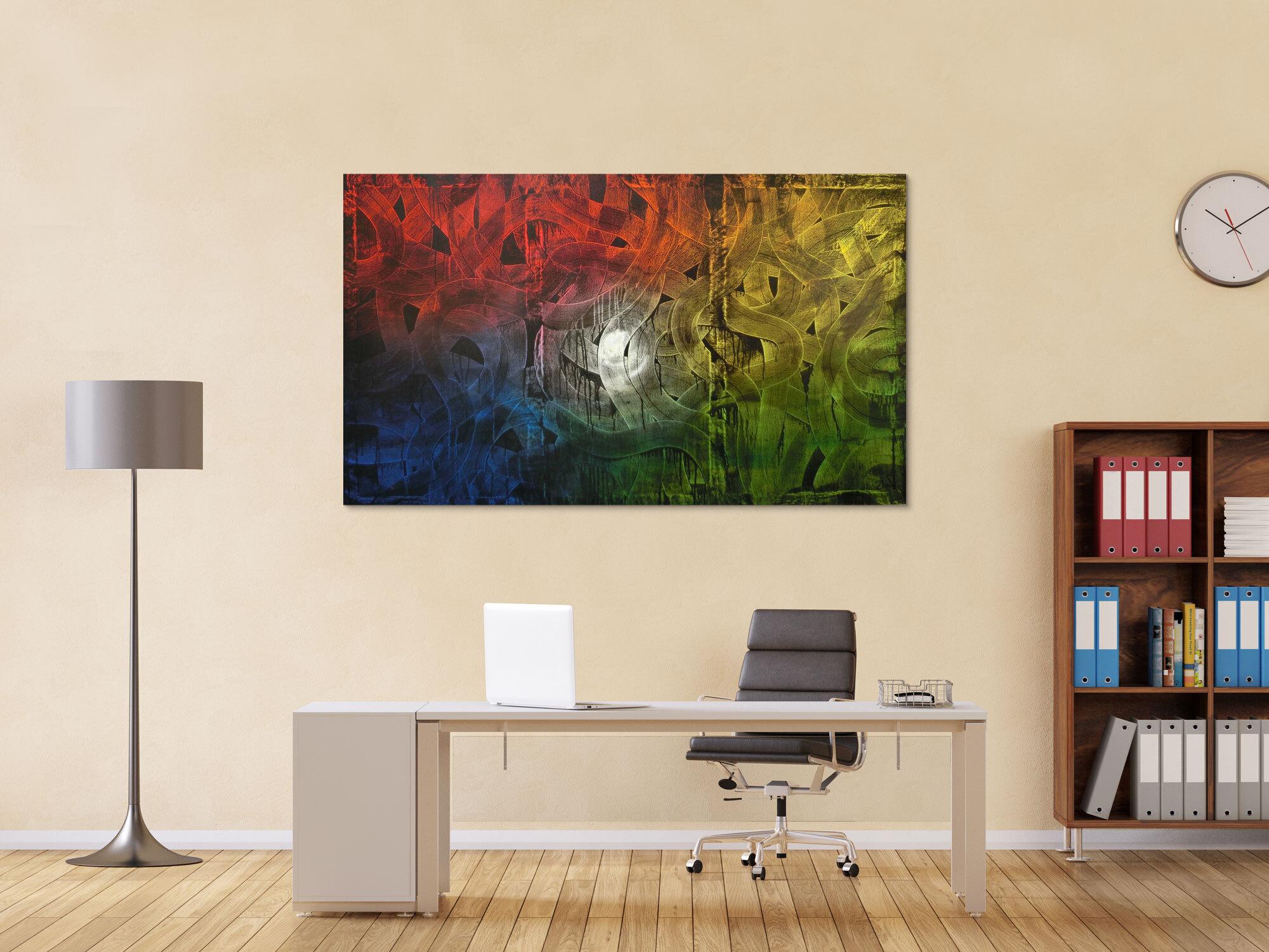 Buntes Gemälde abstrakt aus Acryl