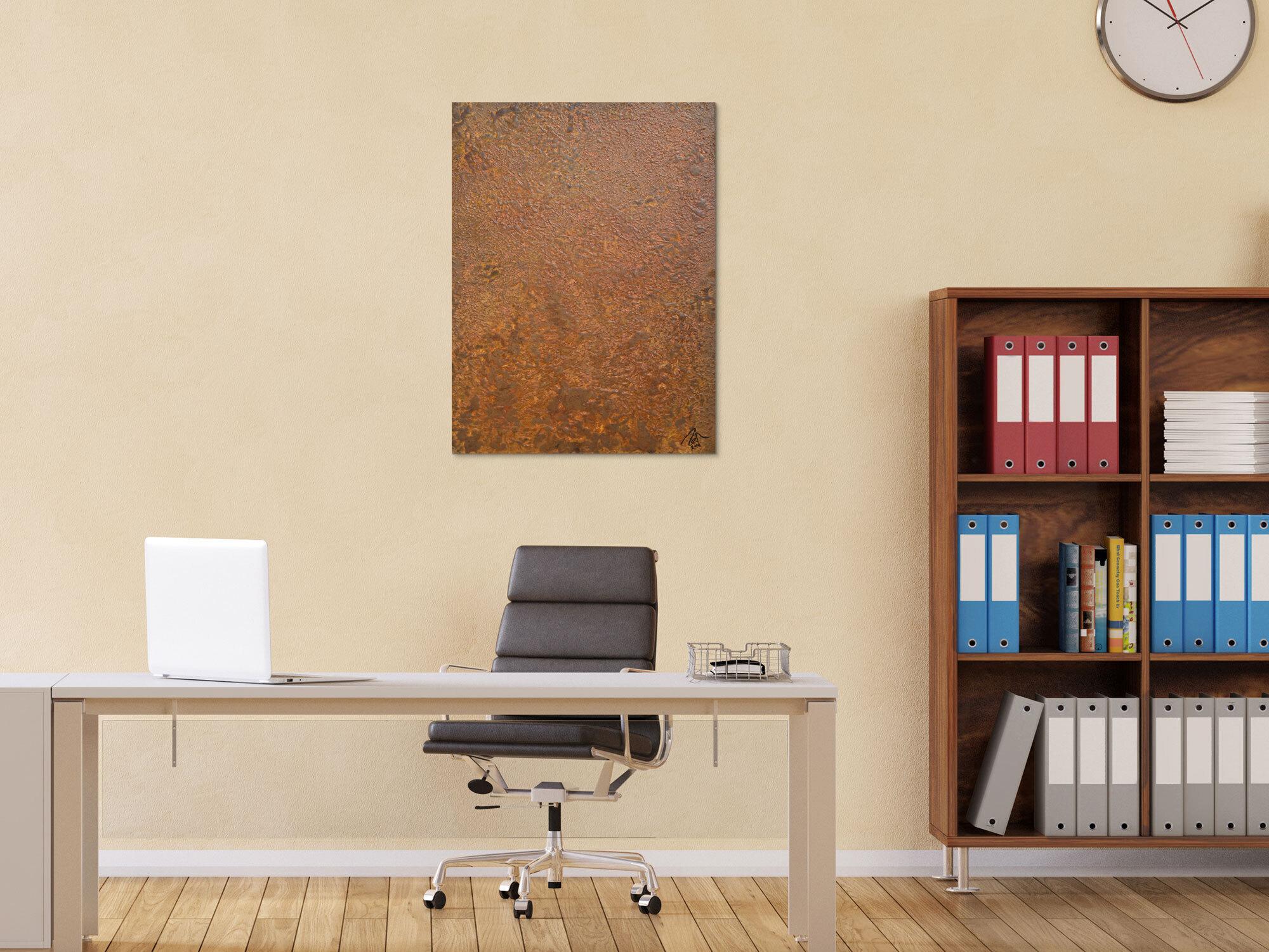 Abstraktes Bild aus echtem Rost Rostbild sehr modern braun orange Erdfarben