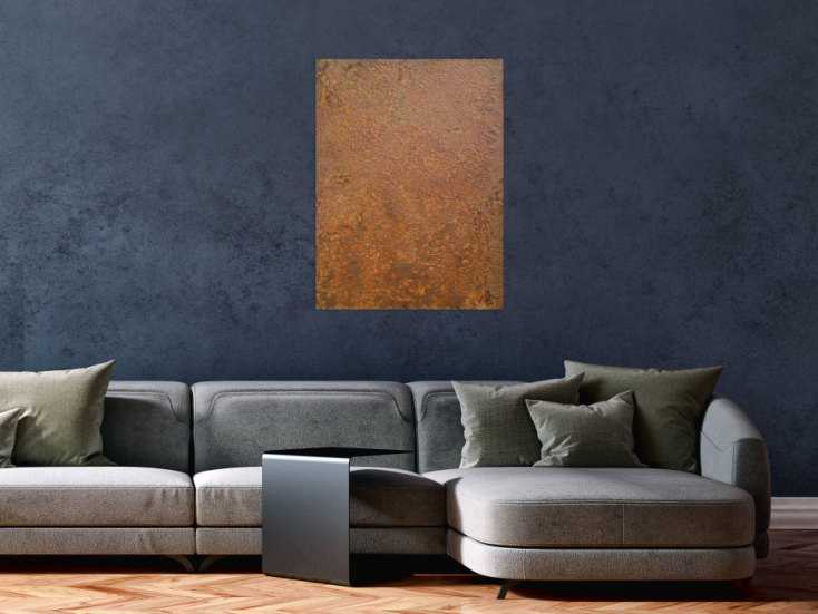 Kunst aus Rost. Abstrakte Bilder aus echtem Rost auf Leinwand.