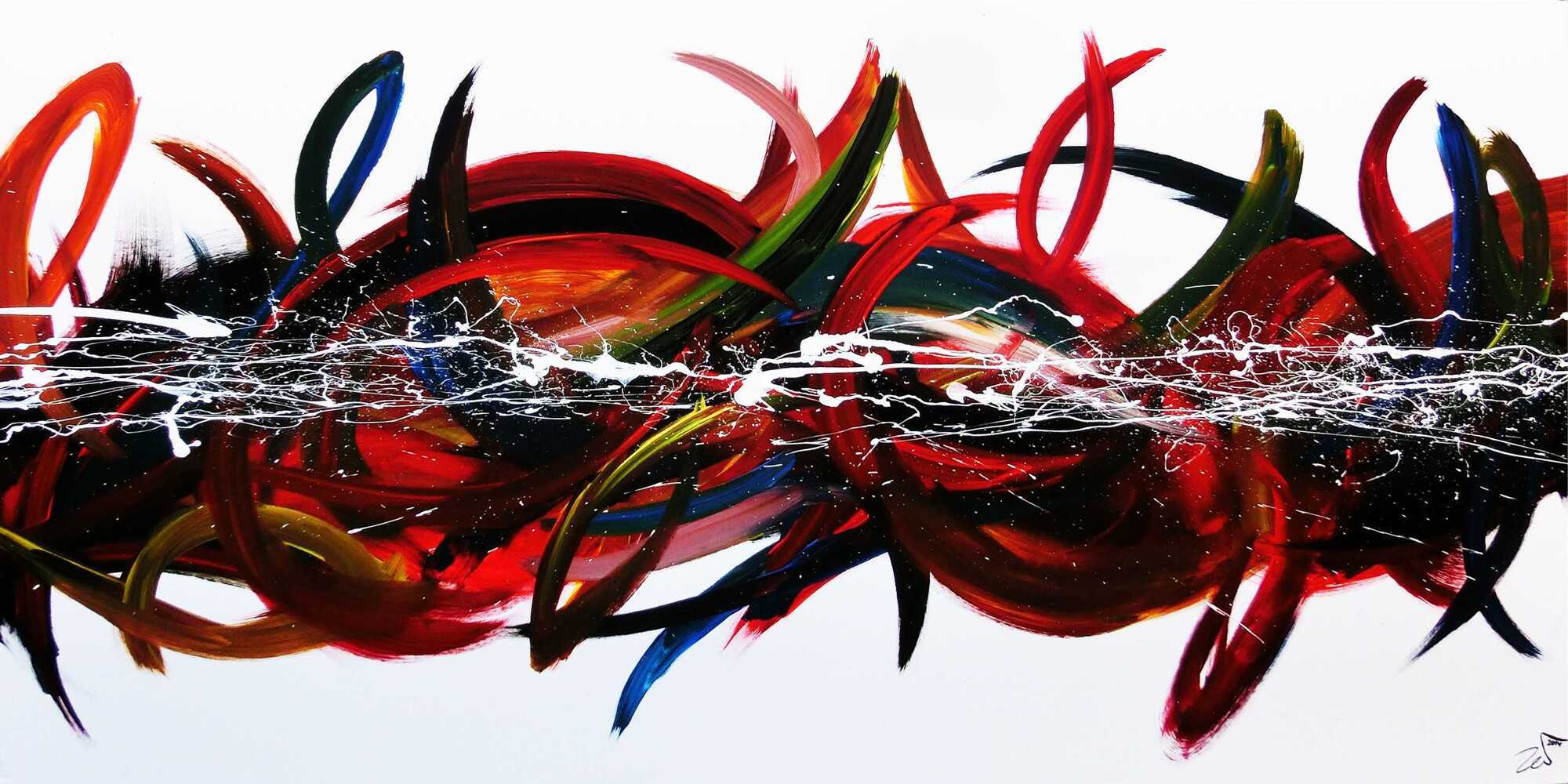 Abstraktes Acrylgemälde modern und bunt