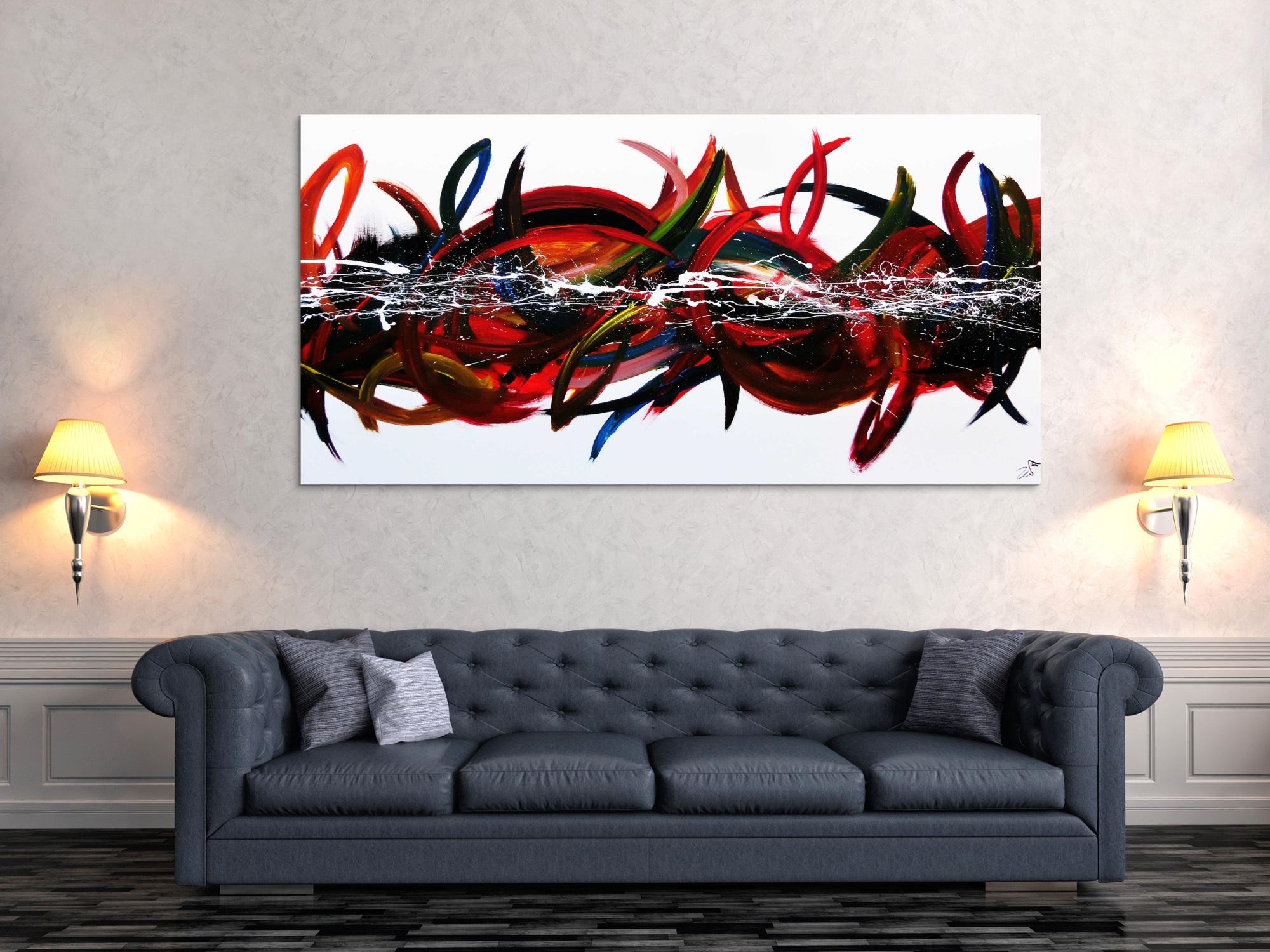 Abstraktes Acrylgemälde modern und bunt