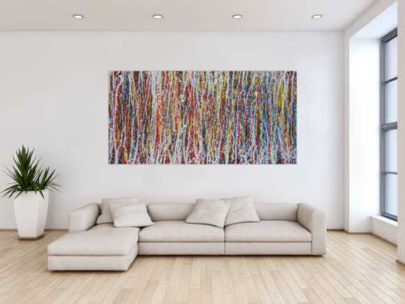 Abstraktes Bild bunt modernes Gemälde Action Painting zeitgenössisch Informel expressionistisch