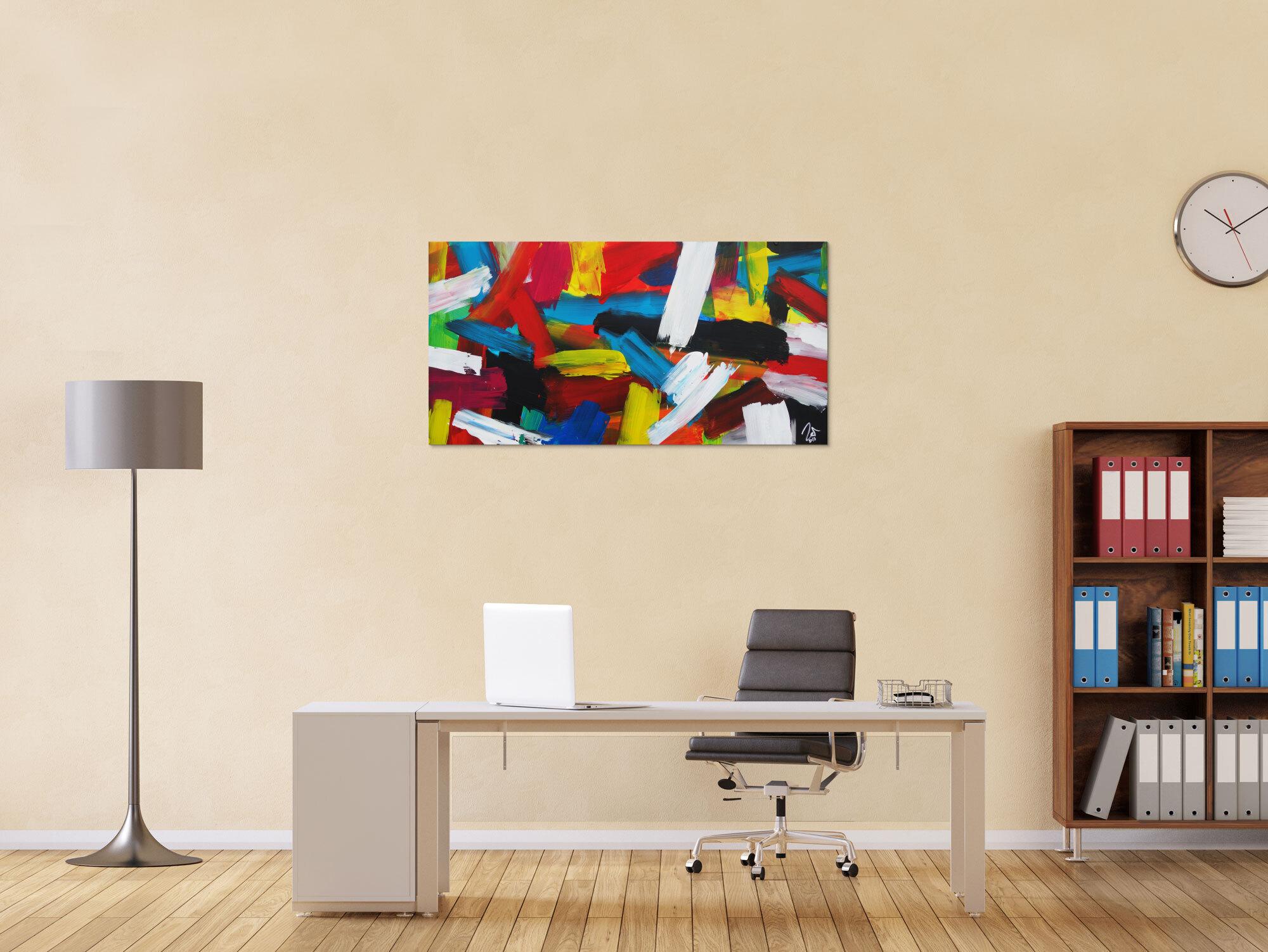 Abstraktes Acrylbild sehr bunt modern zeitgenössisch expressionistisch