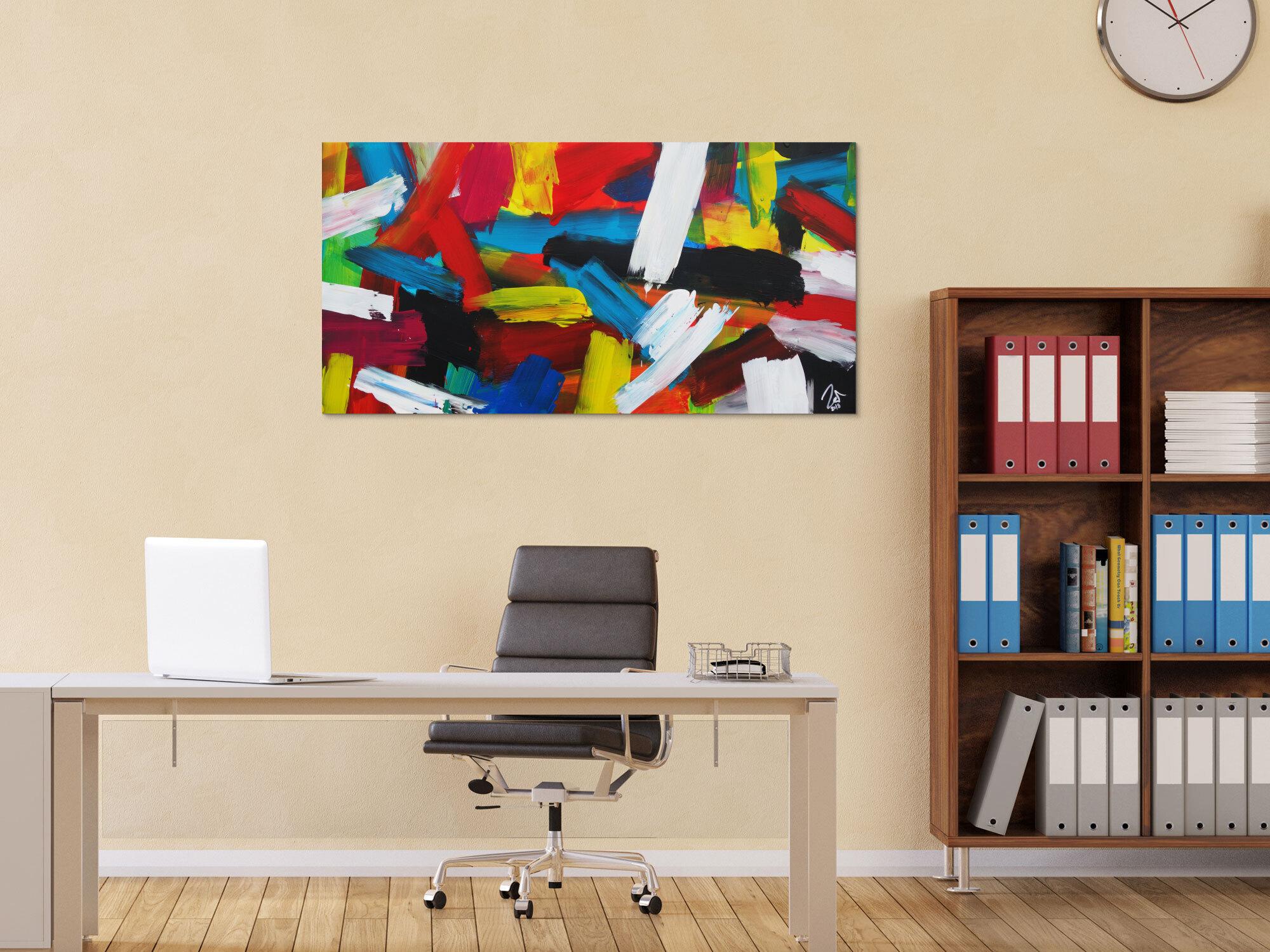 Abstraktes Acrylbild sehr bunt modern zeitgenössisch expressionistisch