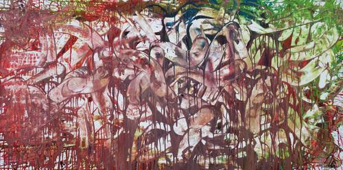 Abstraktes Acrylbild moderne Kunst Expressionismus Informel zeitgenössisch