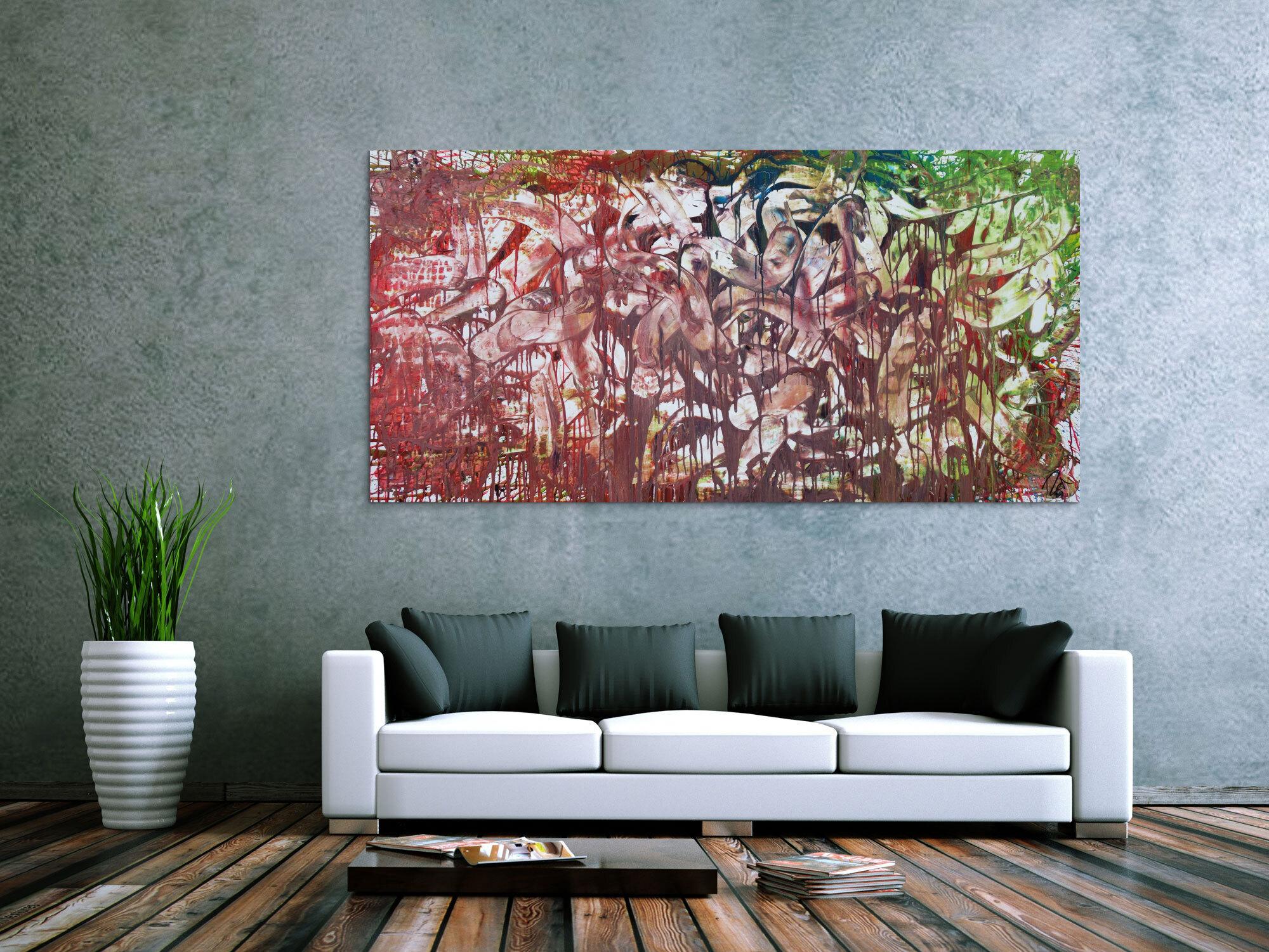 Abstraktes Acrylbild moderne Kunst Expressionismus Informel zeitgenössisch