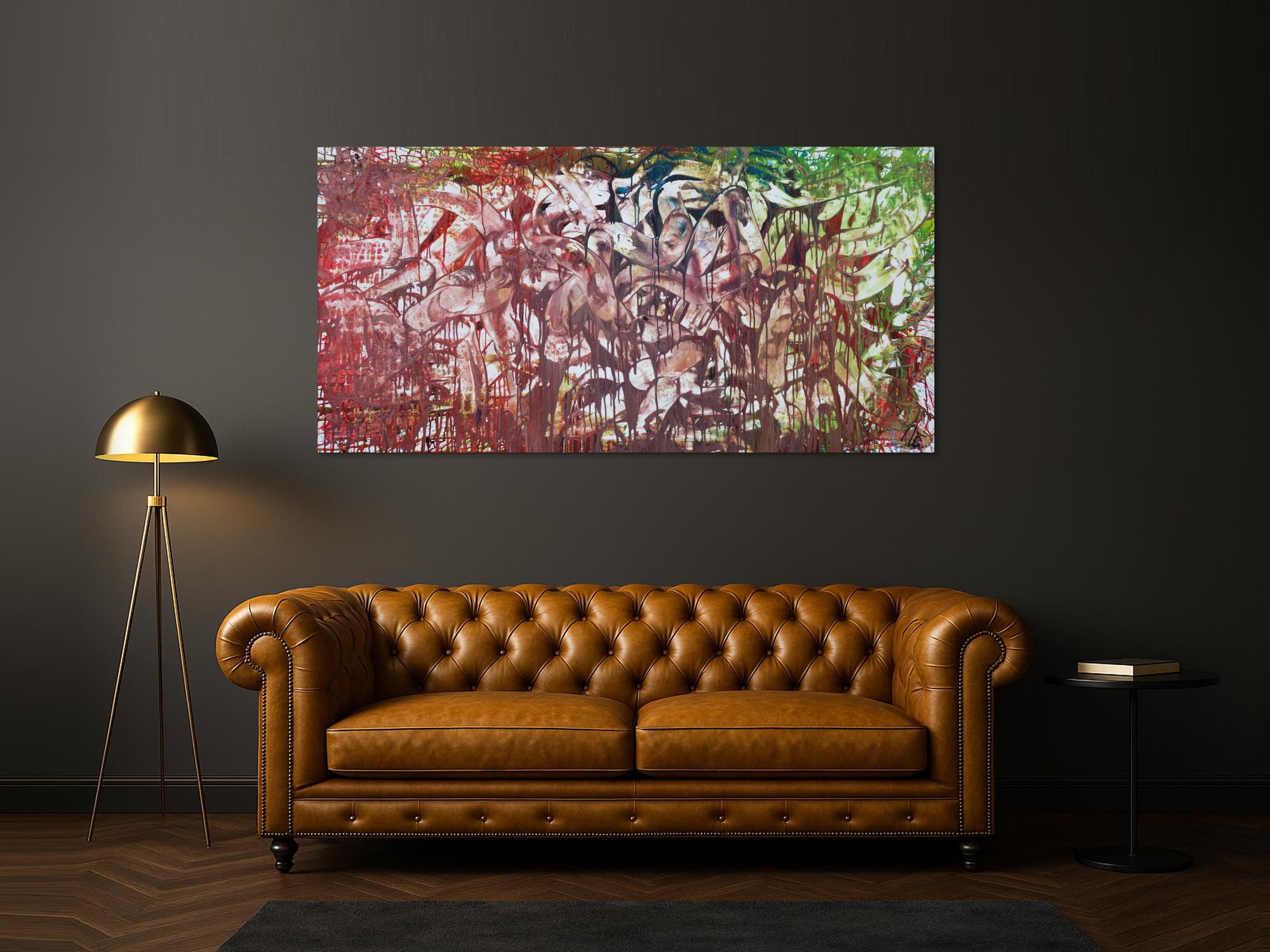 Abstraktes Acrylbild moderne Kunst Expressionismus Informel zeitgenössisch