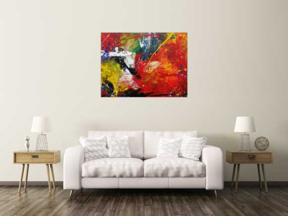 Abtraktes Acrylbild Action Painting modern zeitgenössisch bunt