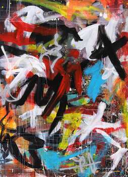 Abstraktes Acrylbild expressionistisches Gemälde moderne Kunst hochformat