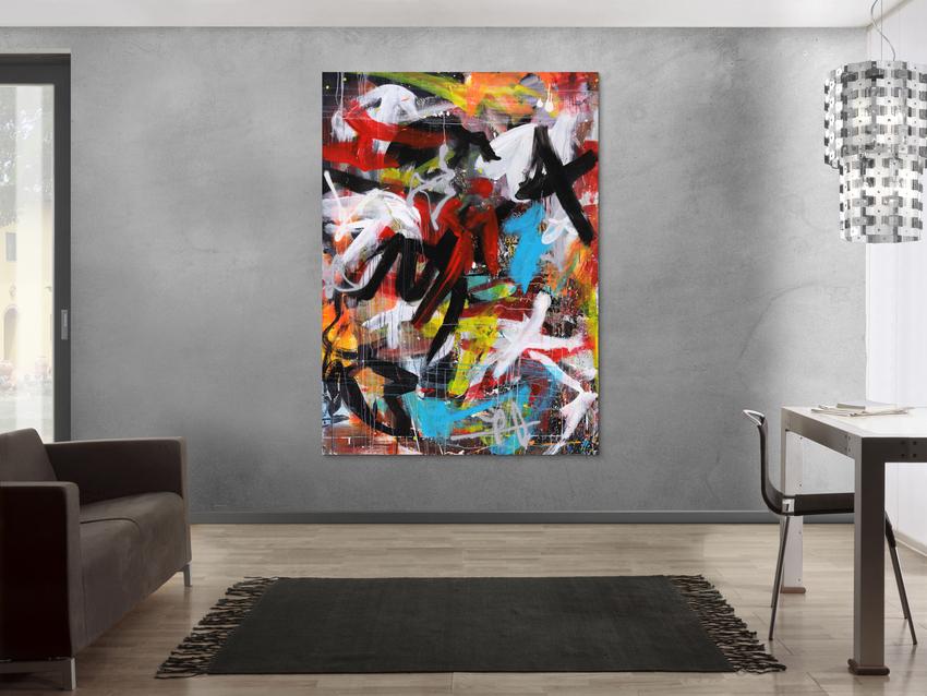 Abstraktes Acrylbild expressionistisches Gemälde moderne Kunst hochformat
