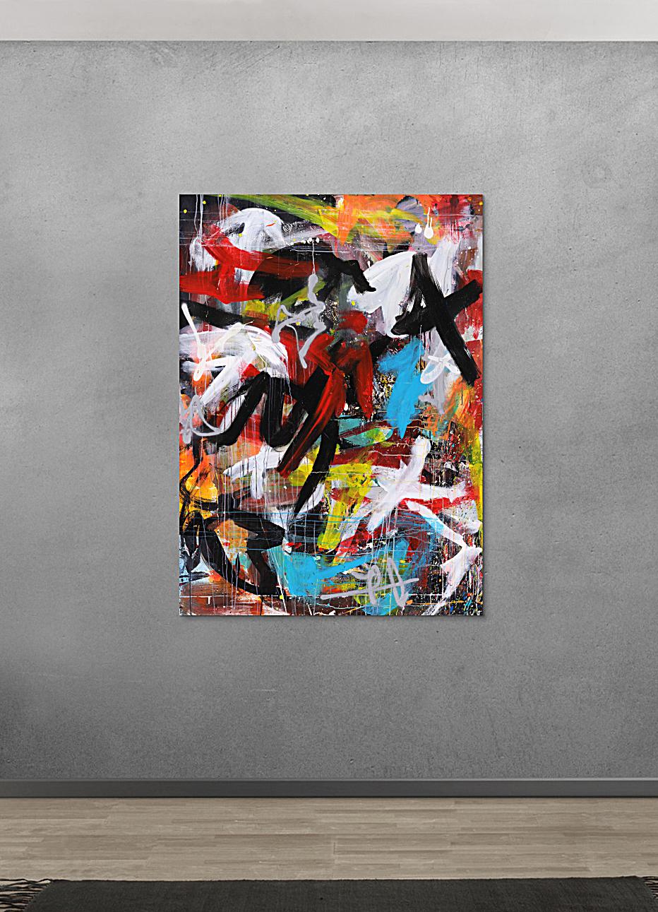 Abstraktes Acrylbild expressionistisches Gemälde moderne Kunst hochformat