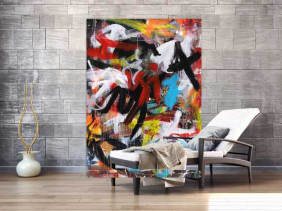 Abstraktes Acrylbild expressionistisches Gemälde moderne Kunst hochformat