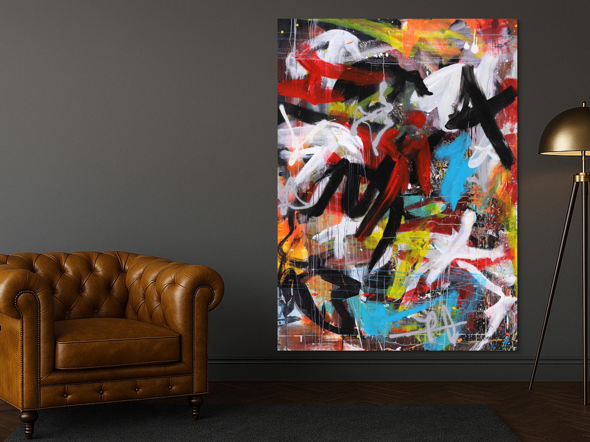 Abstraktes Acrylbild expressionistisches Gemälde moderne Kunst hochformat