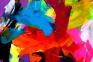 Detailaufnahme Abstraktes Bild expressionistisch moderne Malerei Informel handgemalt sehr bunt Neon Farben