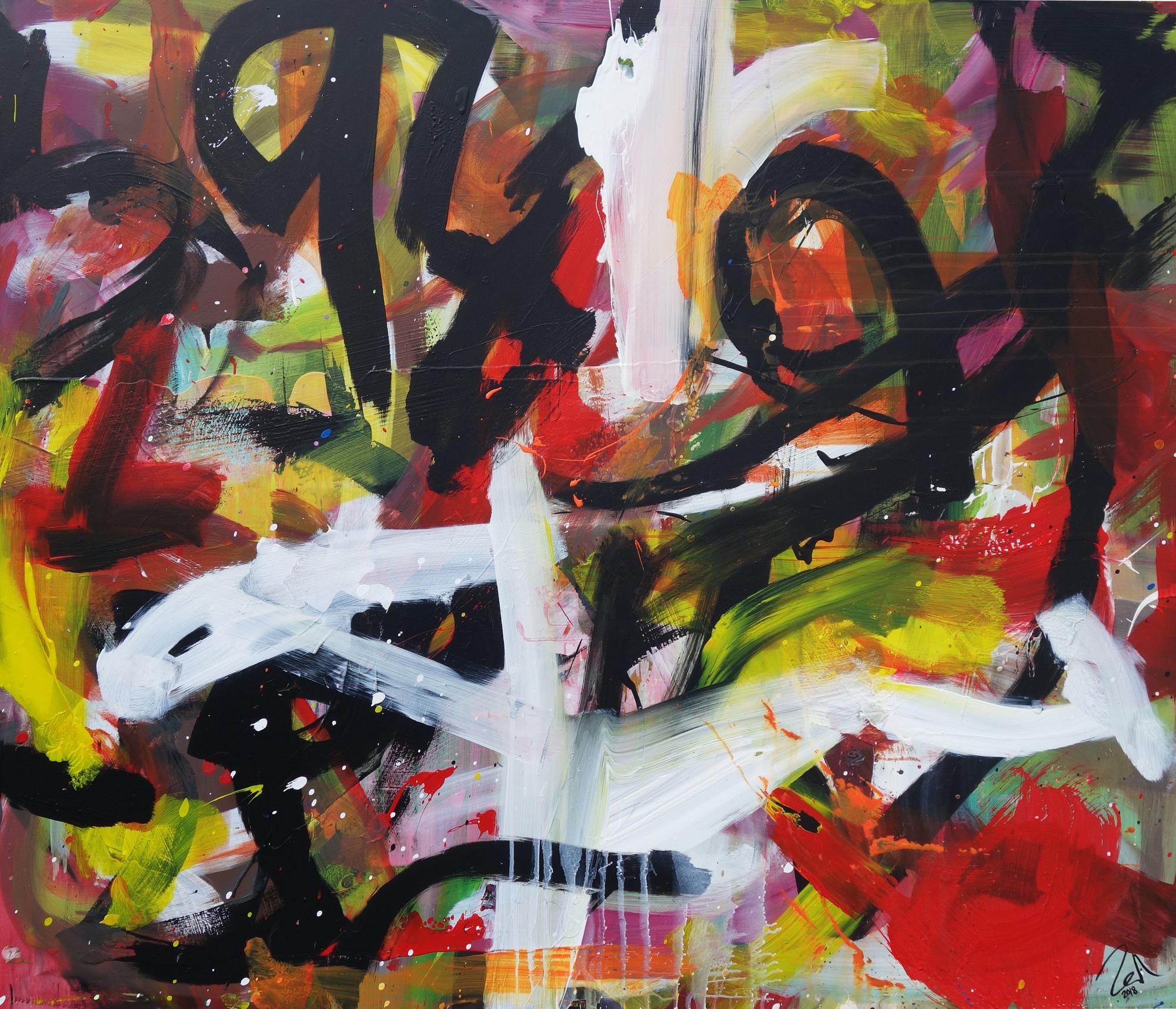 Modernes Gemälde abstrakter Expressionismus Informel handgemalt auf Leinwand Unikat