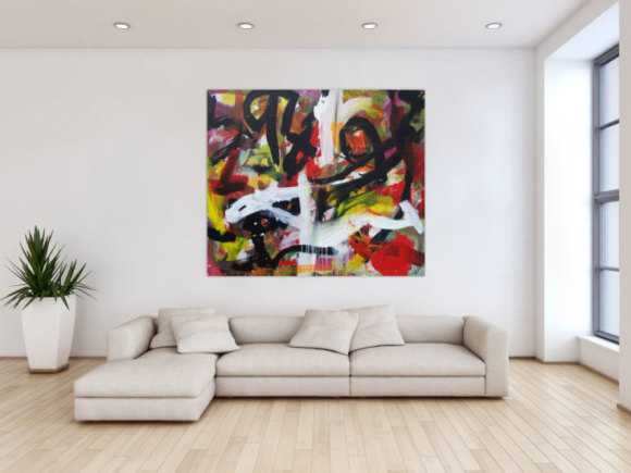 Modernes Gemälde abstrakter Expressionismus Informel handgemalt auf ...
