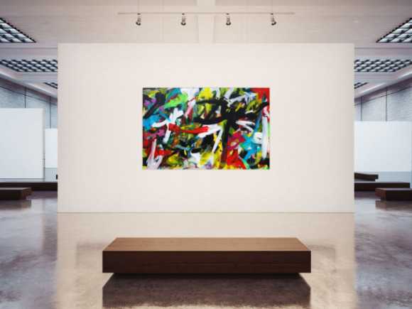 Expressionistische Malerei buntes abstraktes Acrylbild Zeitgenössisch modern Informel
