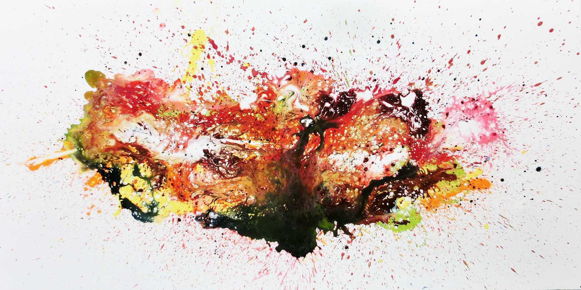 Abstraktes Bild Fleck bunt modern