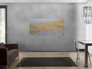 Abstraktes Acrylbild gold und silber Action Painting expressionistisch modern