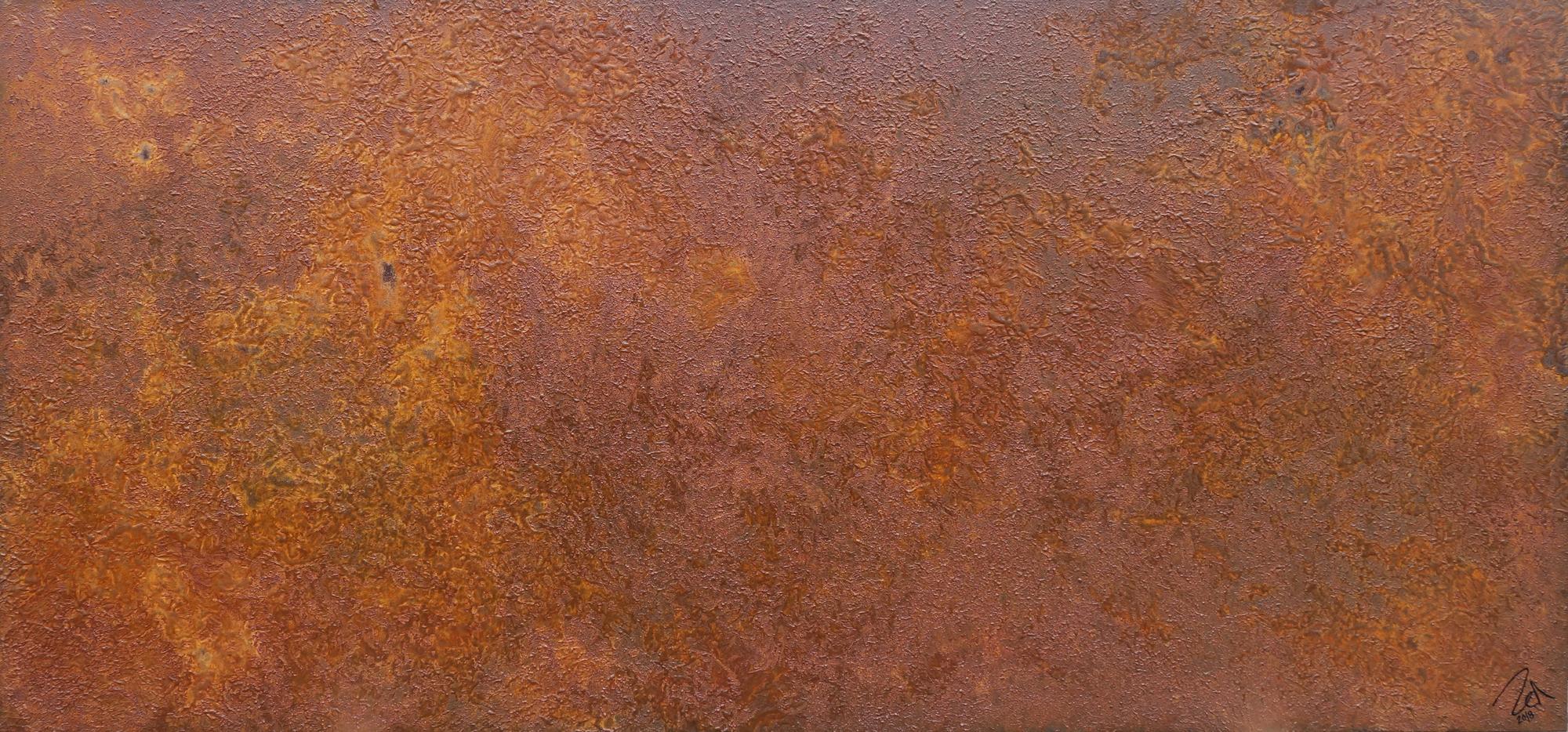 Abstraktes Bild aus echtem Rost auf Leinwand moderne Kunst abstrakt Expressionistisch