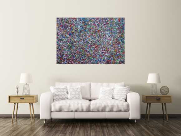 Abstraktes Acrylbild Splash Art expressionistisch Action painting zeitgenössisch auf Leinwand