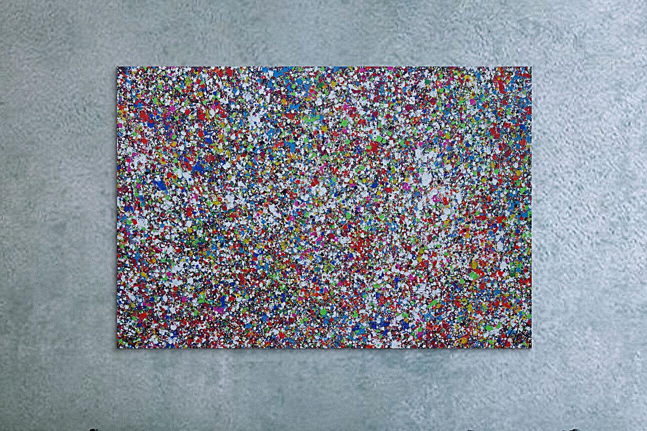 Abstraktes Acrylbild Splash Art expressionistisch Action painting zeitgenössisch auf Leinwand