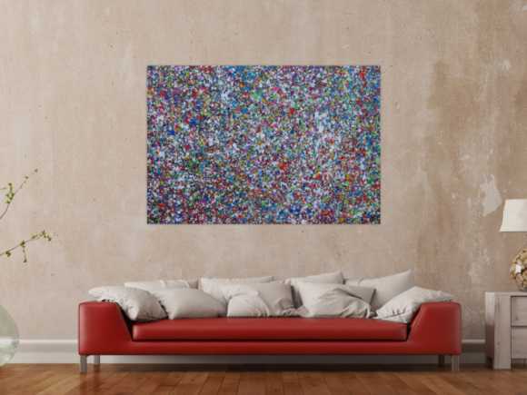 Abstraktes Acrylbild Splash Art expressionistisch Action painting zeitgenössisch auf Leinwand