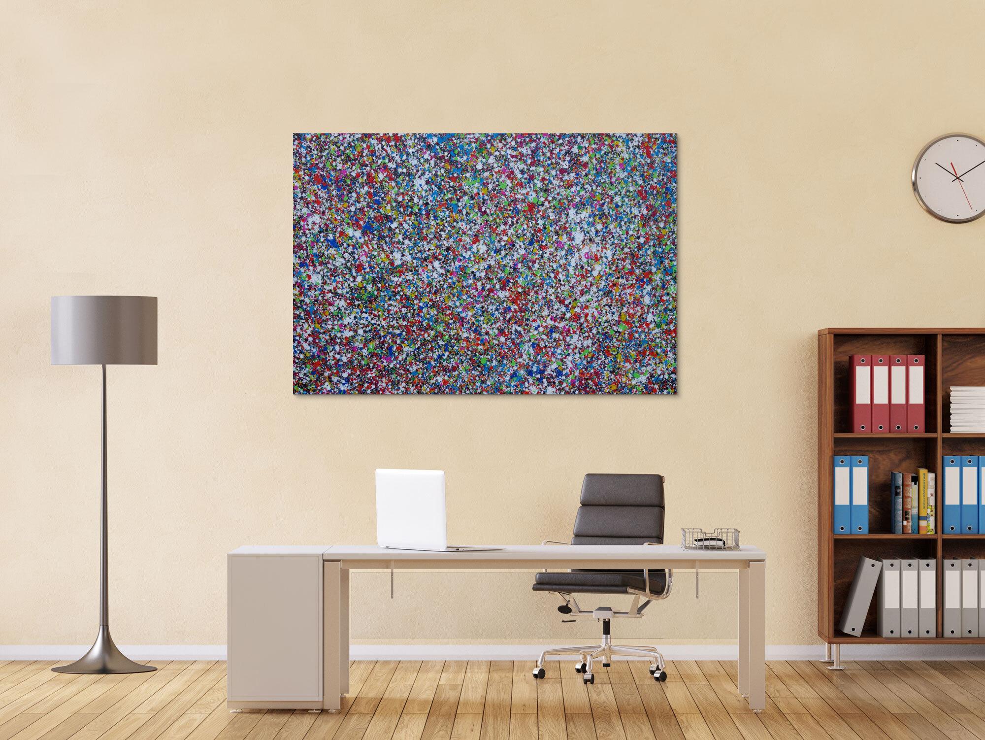 Abstraktes Acrylbild Splash Art expressionistisch Action painting zeitgenössisch auf Leinwand