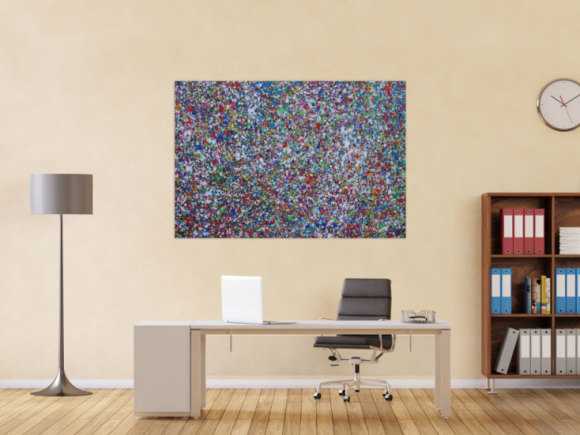 Abstraktes Acrylbild Splash Art expressionistisch Action painting zeitgenössisch auf Leinwand