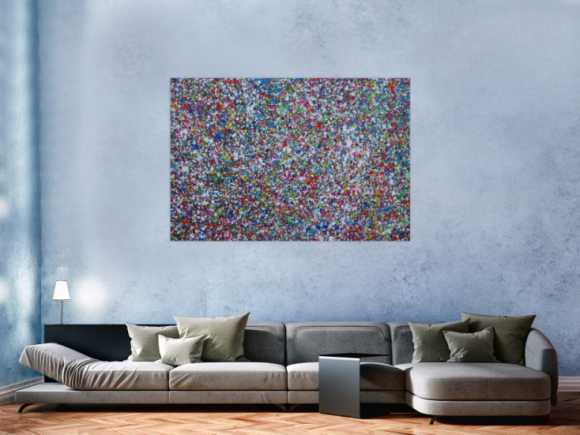 Abstraktes Acrylbild Splash Art expressionistisch Action painting zeitgenössisch auf Leinwand